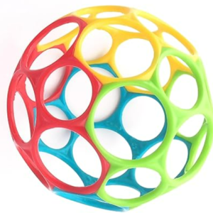 Bright Starts, Oball Classic, flexibler und leicht zu handhabender Ball, sensorisches Aktivitätsspielzeug für Kinder aller Altersstufen, mehrfarbig